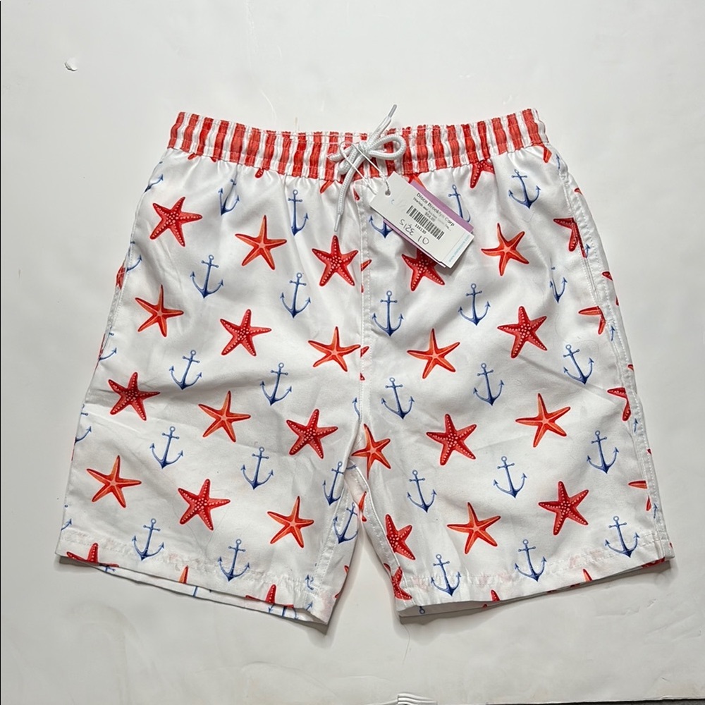 Stella Cove Red and Blue Swim Trunks with Nautical Print